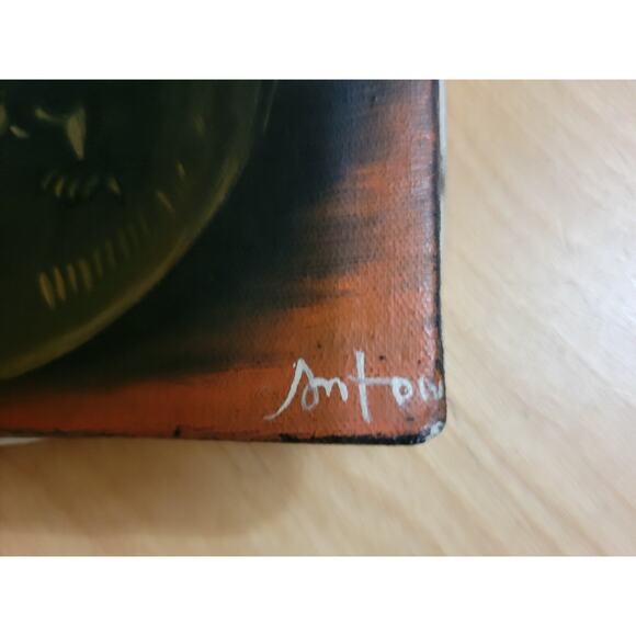 Still Life Burning Candles Spooky painting on canvas Haloween Signed By Artist - Picture 5 of 7